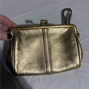 Coach Metallic Gold Wristlet Clutch